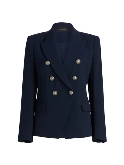Kobi Halperin Women's West Crepe Double-breasted Blazer In Blue