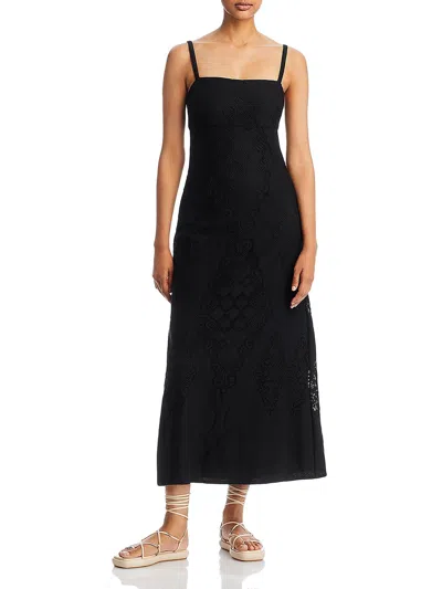 Kobi Halperin Womens Lace Sleeveless Midi Dress In Black