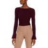 Kobi Halperin Womens Scoop Neck Ribbed Trim Pullover Sweater In Pink