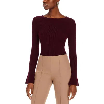 Kobi Halperin Womens Scoop Neck Ribbed Trim Pullover Sweater In Pink