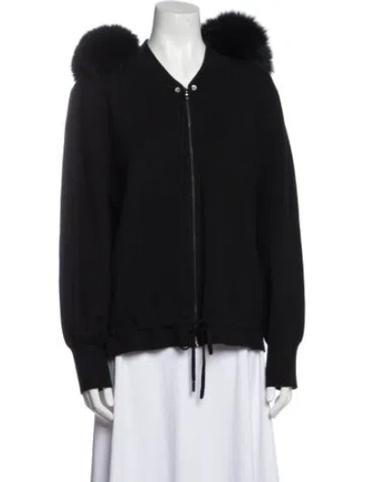 Pre-owned Kobi Halperin Wool Fur Jacket In Black