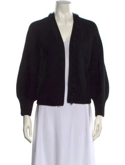 Pre-owned Kobi Halperin Wool Open Front Sweater In Black