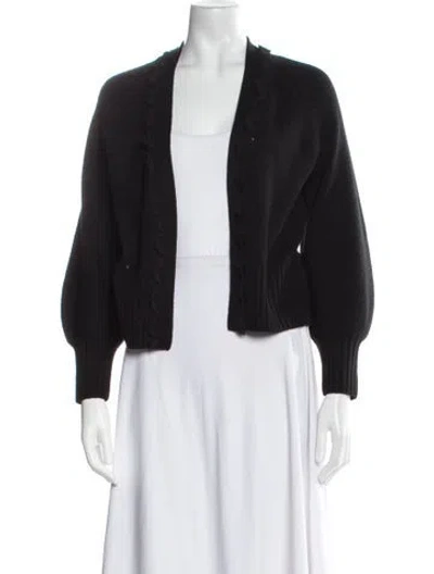 Pre-owned Kobi Halperin Wool Open Front Sweater In Black