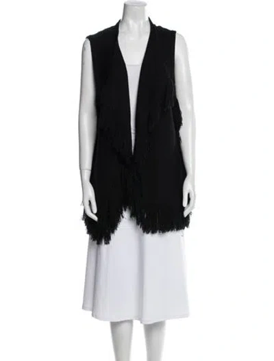 Pre-owned Kobi Halperin Wool Open Front Sweater In Black