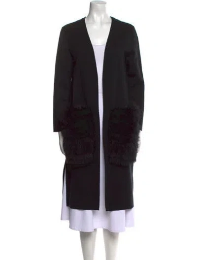 Pre-owned Kobi Halperin Wool Open Front Sweater In Black