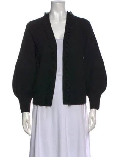 Pre-owned Kobi Halperin Wool Open Front Sweater In Black