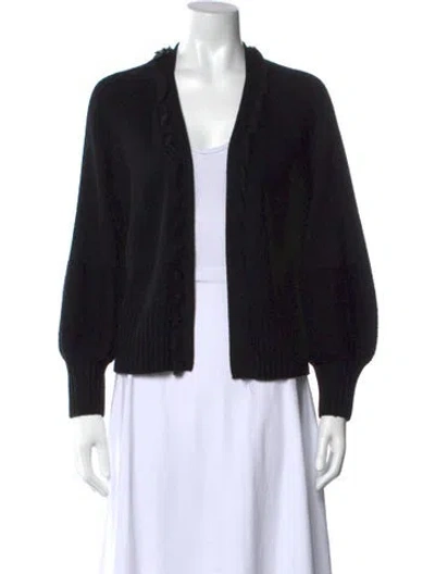 Pre-owned Kobi Halperin Wool Open Front Sweater In Black