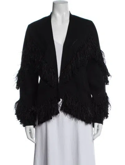 Pre-owned Kobi Halperin Wool Open Front Sweater In Black