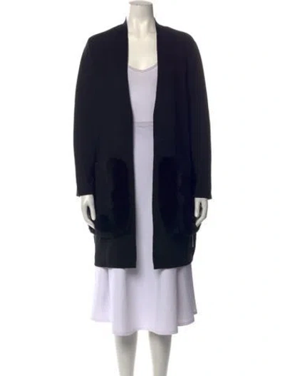 Pre-owned Kobi Halperin Wool Open Front Sweater In Black