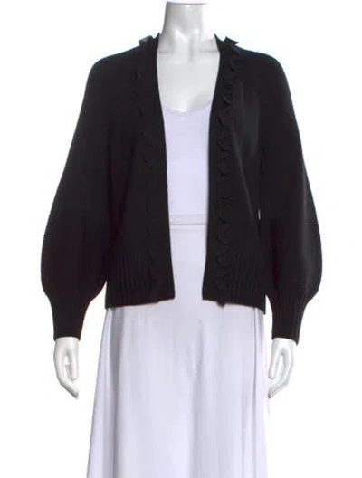 Pre-owned Kobi Halperin Wool Open Front Sweater In Black