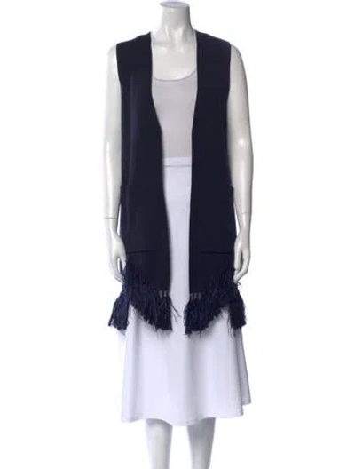 Pre-owned Kobi Halperin Wool Open Front Sweater In Blue