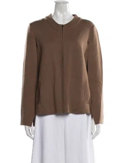 Pre-owned Kobi Halperin Wool Open Front Sweater In Brown