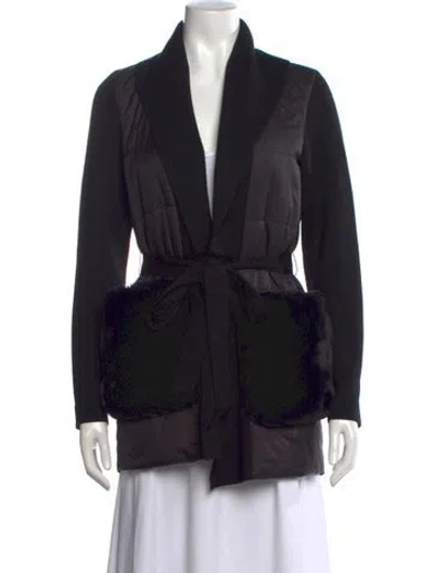 Pre-owned Kobi Halperin Wool Open Front Sweater W/ Tags In Black