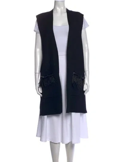 Pre-owned Kobi Halperin Wool Open Front Sweater W/ Tags In Black