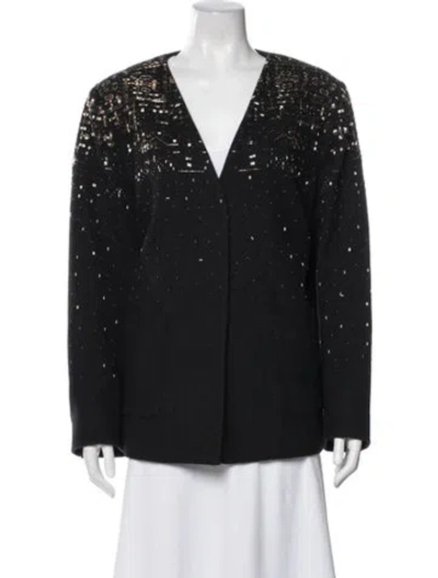 Pre-owned Kobi Halperin Wool Patterned Jacket In Black