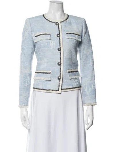 Pre-owned Kobi Halperin Wool Patterned Jacket In Blue