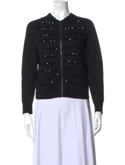 Pre-owned Kobi Halperin Wool Patterned Sweater In Black