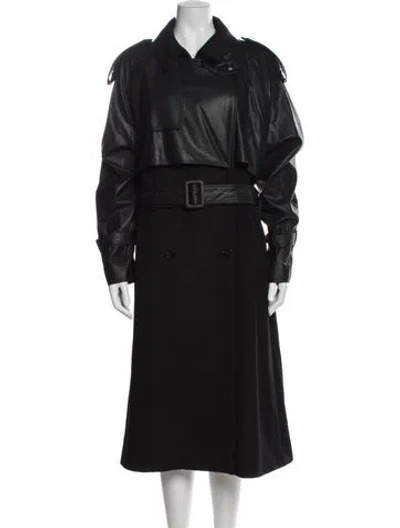 Pre-owned Kobi Halperin Wool Trench Coat In Black