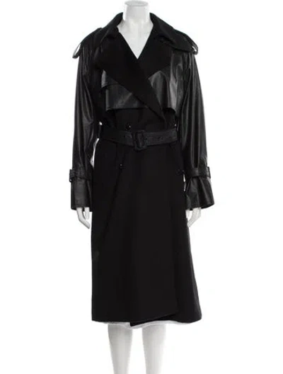 Pre-owned Kobi Halperin Wool Trench Coat In Black