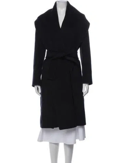 Pre-owned Kobi Halperin Wool Trench Coat In Blue