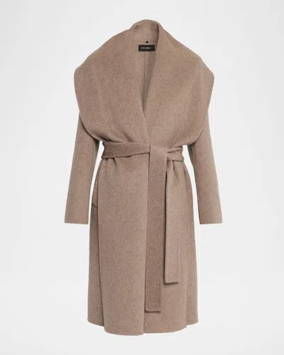 Kobi Halperin Yael Shawl-collar Wrap Coat In Brown