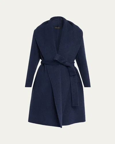 Kobi Halperin Yael Shawl-collar Wrap Coat In Blue