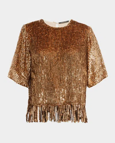 Kobi Halperin Yona Fringed Sequin Blouse In Multi