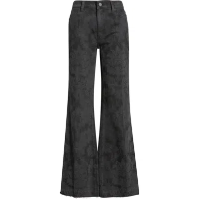 Kobi Halperin Zane Damask High Waist Bootcut Jeans In Black