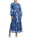 Kobi Halperin Zariah Pleated Tie Waist Dress In Blue