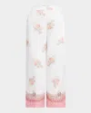 Kobi Halperin Zoe Cropped Floral-print Pants In White