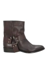 Kobra Woman Ankle Boots Dark Brown Size 8 Leather In Multi