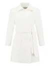 Kocca Belted Double-breasted Coat In White