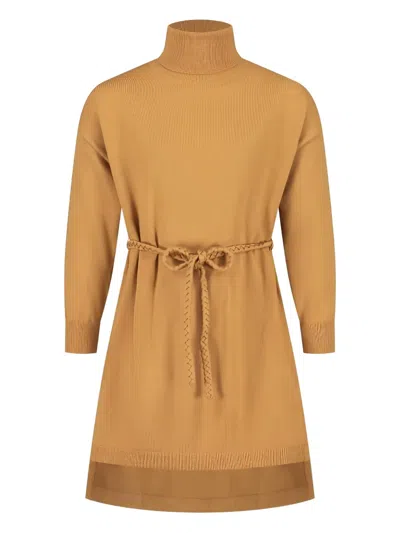 Kocca Kids' Braided-tie Dress In Brown