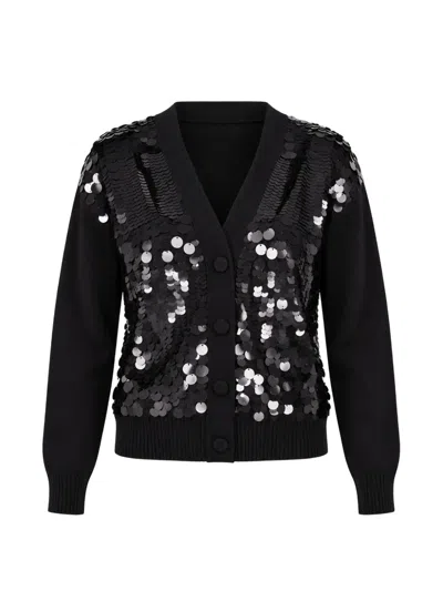 Kocca Cuniberto Sequin-embellished Cardigan In Black