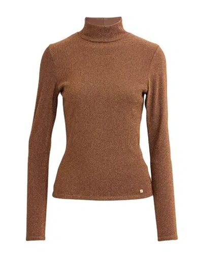 Kocca Jeans Woman T-shirt Brown Size S Viscose, Polyester, Polyamide, Elastane