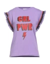 Kocca Jeans Woman T-shirt Purple Size L Cotton, Elastane, Polyester