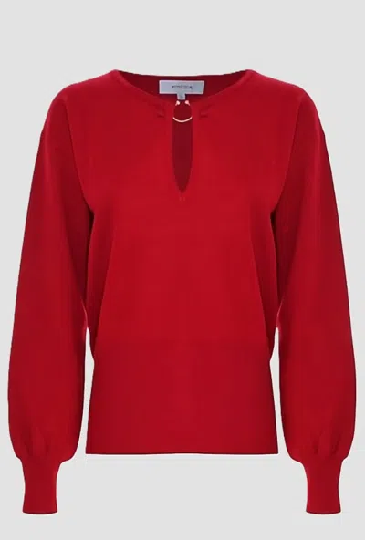 Kocca Knit With Red Woman Detail In Burgundy
