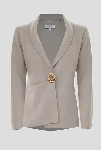Kocca Knitted Jacket Woman Sand In Gray