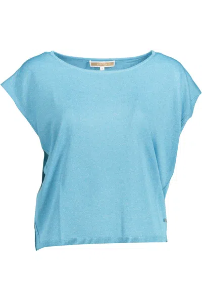 Kocca Chic Sleeveless Boat Neckline Women's Top In Blue