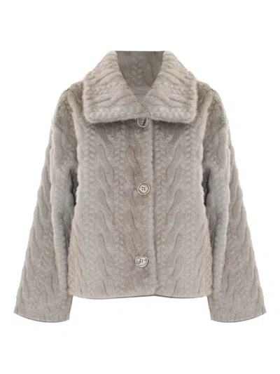 Kocca Marielies Knitted Jacket In Gray