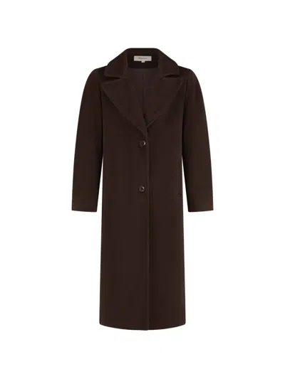 Kocca Kids' Notch-lapel Coat In Brown