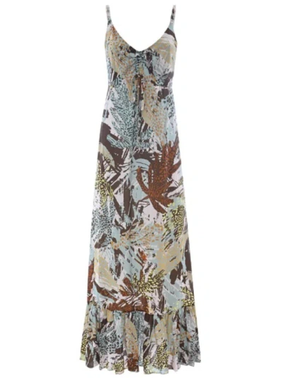 Kocca Viscose Pleated Bottom Dress In Grey