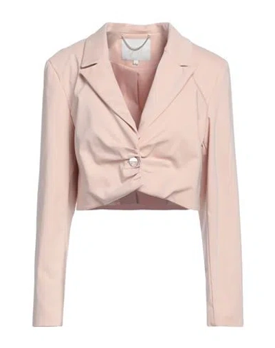 Kocca Woman Blazer Blush Size Xl Cotton, Viscose, Polyamide, Metallic Fiber In Pink
