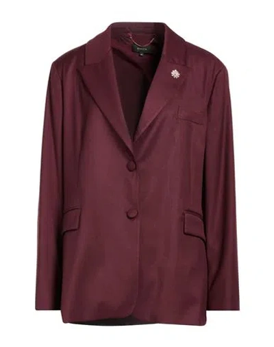 Kocca Woman Blazer Burgundy Size 8 Polyester, Viscose, Elastane In Red