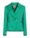 Kocca Woman Blazer Emerald Green Size L Cotton, Elastane In Green