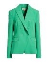 Kocca Woman Blazer Green Size 10 Polyester, Elastane