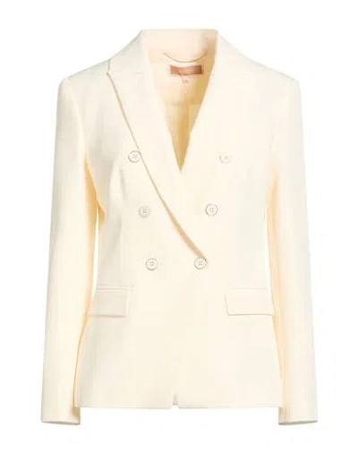 Kocca Woman Blazer Ivory Size 10 Polyester, Elastane In Yellow