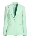 Kocca Woman Blazer Light Green Size 10 Polyester, Elastane
