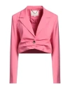 Kocca Woman Blazer Pink Size L Cotton, Viscose, Polyamide, Metallic Fiber In Pink