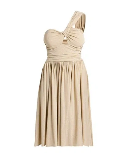 Kocca Woman Mini Dress Sand Size L Viscose, Polyamide, Metallic Fiber, Elastane In Beige